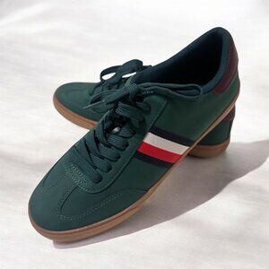 New Tommy Hilfiger Classic Sneaker Green with Red/White/Blue stripe 8.5 Women's